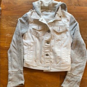 Aeropostale distressed white jean jacket
